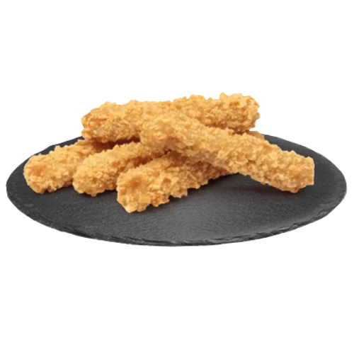 ٥ حبات من أصابع الدجاج المقرمشة والذهبية من الطازج.