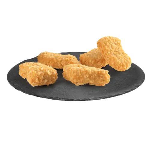 5 قطع ناجتس دجاج الطازج الذهبية والمقرمشة والمحضرة من الصدر الصافي